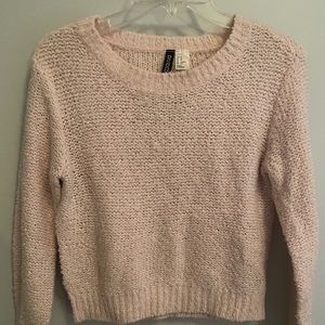 H&M pink cropped wool sweater, XS